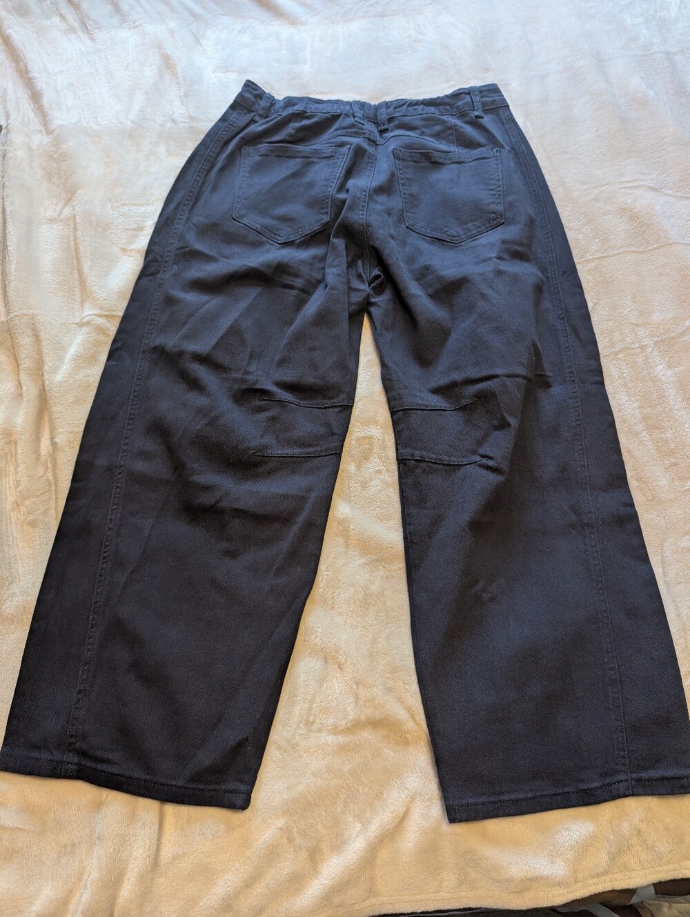 Flamingals Mid-rise Straight Leg Wide Cropped Pants In Navy NWOT Women's Medium - Picture 6 of 8